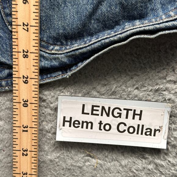 Vintage Marithé François Girbaud Denim Button Chore Coat Mens Large Lined Red - Picture 4 of 14